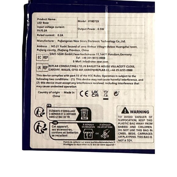 LED Base 818072X 5V/0.2A Output Power 0.5W Made In China Battery Compartment - Picture 5 of 7